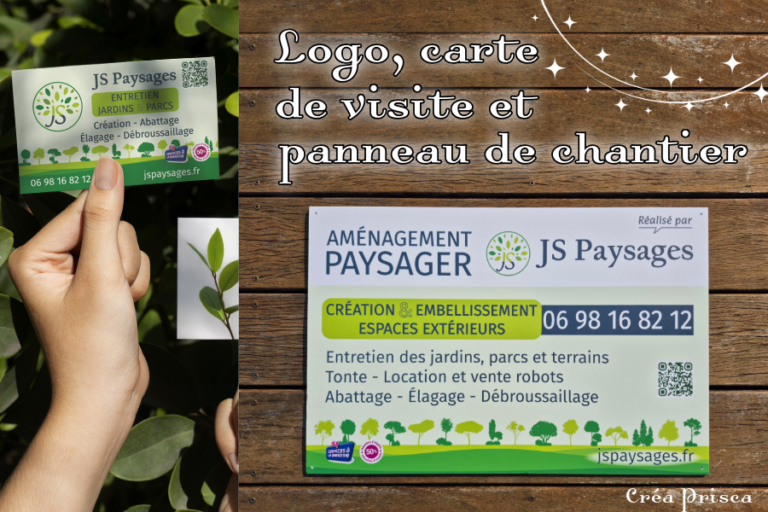 Logo, carte de visite, panneau de chantier